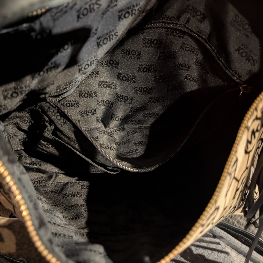 Michael Kors Monogram Black and Brown Shoulder Bag - Picture 3 of 3